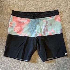 Billabong Men's Tie-Dye and Black Board Shorts